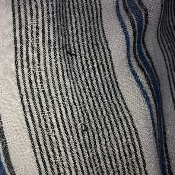 Angie Boho  Striped Pants Blue White Black S Elastic Waistband Tassels Pockets - Picture 4 of 12